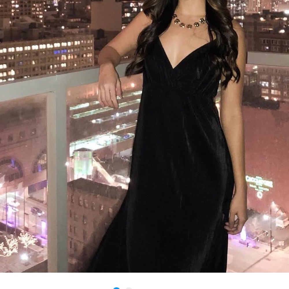 ASOS Black Maxi Dress with Plunging V-Neckline